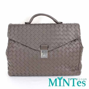 Bottega Veneta ボッテガヴェネタ 630239 イントレチャート ビジネスバッグ ダークブラウン レザー メンズ 男性 通勤通学 出張 編み込み