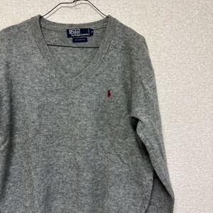 90s Polo by Ralph Lauren ポロバイラルフローレン LAMBSWOOL 100% ニット　Vネック　S セーター