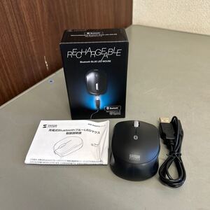 美品 サンワサプライ 400-MA074BK LEDマウス 充電式BluetoothブルーLEDマウス ブラック