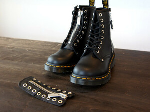 ● 23.0cm（UK4) ● Dr.Martens ドクターマーチン 1460 TWIN ZIP 8ホール ブーツ ジップ ファスナー 黒 27629001 限定 正規品 新品 即決