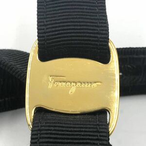 ■美品■Salvatore Ferragamo サルヴァトーレフェラガモ　ヴェラリボン　ベルト　キャンバス×レザー　本革　全長83cm ウエスト最大76.5cm