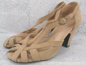 ◇ NINE WEST ナインウエスト アンクルストラップ サンダル 5 1/2M ブラウン *