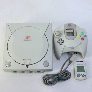 動作品！SEGA ドリームキャスト DC 本体 HKT-3000 コントローラー/ビジュアルメモリ/HKT-7100モデム付き★990v02