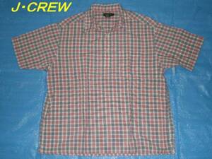 ★即決USA古着★旧タグJ.CREW J.クルー半袖チェックシャツL★