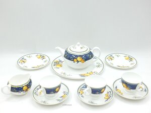 【z30004】WEDGWOOD ウェッジウッド CITRONS シトロン カップ＆ソーサー ティーポット クリーマー プレート まとめ 格安スタート