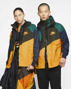 S 国内正規 新品 sacai × NIKE サカイ ナイキ Hooded Anorak jacket アノラック ジャケット ブルゾン YELLOW×KAHKI APC