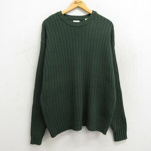 XL/古着 ギャップ GAP 長袖 セーター メンズ 00s コットン クルーネック 緑 グリーン 23oct13 中古 ニット トップス