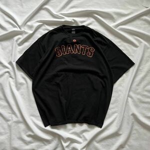 マジェスティック Majestic Tシャツ 半袖 黒 ブラック 2XLサイズ GIANTS ジャイアンツ メジャーリーグ ロゴ 送料込 メンズ