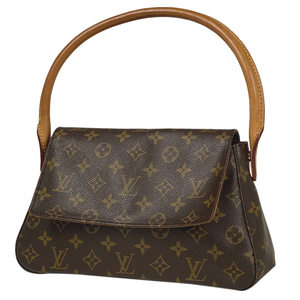 ルイ・ヴィトン Louis Vuitton ミニ ルーピング ワンショルダー ハンドバッグ ショルダーバッグ モノグラム ブラウン M51147 レディー 中古