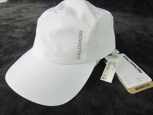 新品◆サロモンsalomon 軽量ランニング クール キャップ 部分メッシュ フリー 帽子 白ホワイト ジョギング マラソン ゴルフ / バイザー