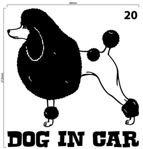 自作カッティングステッカー DOG IN CAR / ドッグインカー パターン 20 212×200mm ネコポス対応可 ステッカー 商品同梱可 新品[S-217]