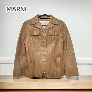 MARNI マルニ レザージャケット ヴィンテージ ベージュ