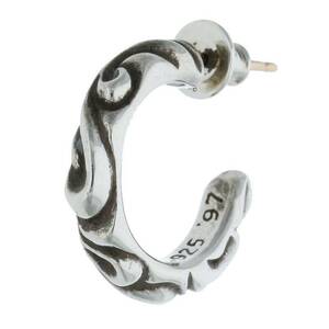 クロムハーツ Chrome Hearts HOOP SCROOL 1/スクロールフープ シルバーピアス 中古 SS13