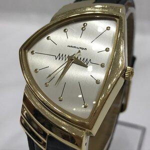 ＨＡＭＩＬＴＯＮ ハミルトン ＶＥＮＴＵＲＡ ベンチュラ クォーツ ６２５０ ブラック ゴールド 腕時計 メンズ 中古 時計/248