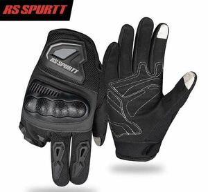 グローブ メッシュ 手袋 バイクグローブ サイクリング スマホ操作対応 大人気 新品 送料無料 黒色 Lサイズ