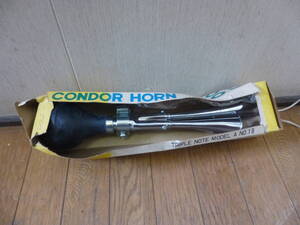 ◇新品 未使用 長期保管品 昭和レトロ 当時物 コンドル ラッパ サイクル ホーン 三連 ラッパ CONDOR HORN 検索 パフパフ デコ チャリ