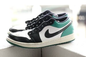 【中古】ナイキ エアジョーダン 1 ロー　26.5ｃｍ　AJ1 NIKE AIR JORDAN 1 LOW スニーカー AJ1 LOW つま黒 グリーン 　￥7000