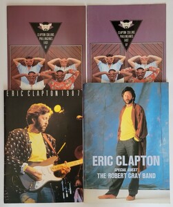 ERIC CLAPTON パンフ(4) 4冊 1987 JAPAN US UK TOUR PROGRAMME 来日 日本公演 エリック クラプトン PROGRAM BOOK ツアー プログラム