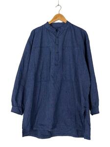 Porter Classic◆STAND COLLAR LONG SMOCK SHIRT/長袖シャツ/2/コットン/インディゴ//