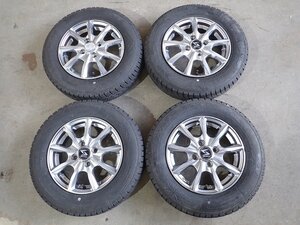 YS14946【送料無料145/80R13】モコ MRワゴン タント スペーシア N-BOX等に 中古スタッドレス ★13×4J 100/4H ET43★1円スタート