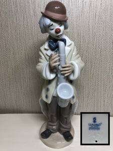 LLADRO リヤドロ 5471 少年 ピエロ 哀しきサックス Sad Sax フィギュリン 西洋陶器人形 インテリア 置物 オブジェ 道化師 クラウン 23cm