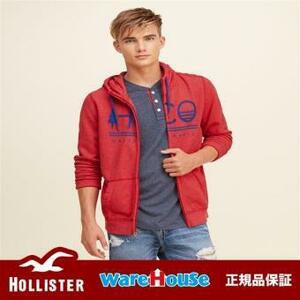 【送料無料】Mサイズ　HOLLISTER ホリスター ロゴ パーカー Logo Graphic Hoodie【Red】レッド アメカジ 