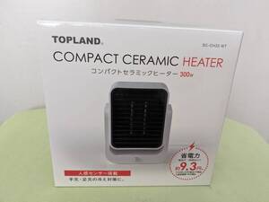 【送料割安】【未使用品】TOPLAND コンパクトセラミックヒーター 300W 人感センサー搭載 省電力 SC-CH33 WT ホワイト