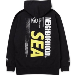 即決!!黒XL 限定WIND AND SEAウィンダンシーNEIGHBORHOODネイバーフッドwネーム 20SSパーカーHOODIEプルオーバーPULLOVER SWEATスウェット