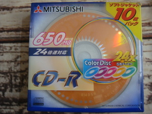 三菱・MITSUBISHI^,,.CD-R*ソフトジャケット10枚パック*24X5色ディスク*650MB24倍速対応*CR74HM10F_,,^「未使用品」