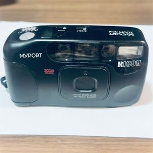 動作確認済み 美品 RICOH MYPORT ZOOM mini フィルムカメラ コンパクトフィルム リコー 38-60mm ケース付き マクロ対応 ブラック 黒