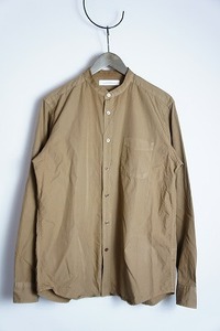 正規 United arrows green label relaxing ユナイテッドアローズ CM G/Dブロード バンドカラー 長袖 シャツ 3211-149-2528 茶 L 本物 517O