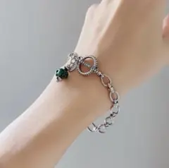 no88_bracelet 【ターコイズ、チェーンブレスレット、ペアブレスレット