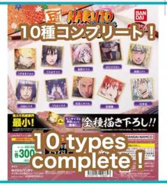 【10種完全版】　豆ガシャ色紙 NARUTO-ナルト- 疾風伝 第二弾