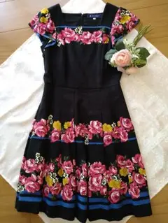 ❤美品❤お値下げエムズグレイシー　vividバラいっぱいワンピース♡