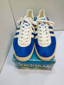 adidas「GAZELLE」青/白　No.3100　70年代生産西ドイツ製　新品デッドストック　size：7.5　オリジナル箱有(破れ欠け)