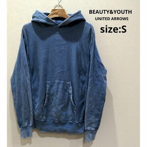 BEAUTY&YOUTH パウダーウォッシュ スウェット パーカー メンズ S