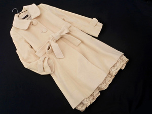 L’EST ROSE レストローズ アンゴラ混 レース コート size2/ベージュ ◇■ ☆ elc6 レディース