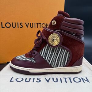 1円 【未使用級】 LOUIS VUITTON ルイヴィトン 【女王の貫禄】 インヒール ハイカット ポストマーク スニーカー シューズ 靴 22.5cm相当