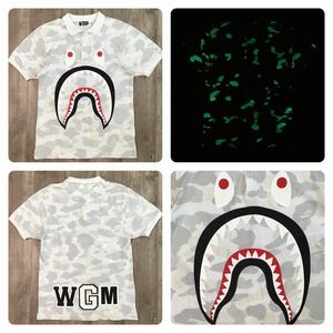 ★蓄光★ City camo シャーク ポロシャツ Mサイズ a bathing ape BAPE shark polo shirt エイプ ベイプ アベイシングエイプ 迷彩 w35