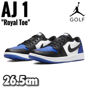 【新品】NIKE AIR JORDAN 1 LOW GOLF “Royal Toe” 26.5cm US8.5 ナイキ エアジョーダン1 ブラックトゥ つま黒 ゴルフシューズ 国内正規