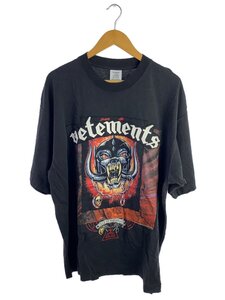 VETEMENTS◆24SS/Tシャツ/XS/コットン/ブラック/プリント/UE64TR390B