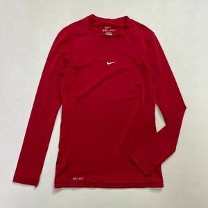 50 美品 NIKE ナイキ コンプレッション ストレッチ 長袖 トップス DRI FIT サイズXXL スポーツ トレーニング レッド 赤 メンズ 40510B