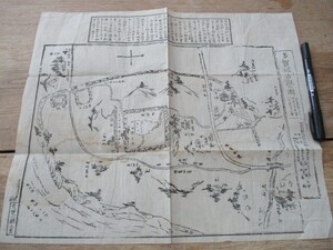 明治和紙木版刷　宮城県多賀城古趾の図　37×31　　O172