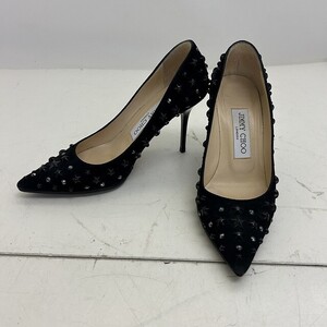 S310-N29-4674 JIMMY CHOO ジミーチュウ 34 ヒール パンプス ブラック 現状品3