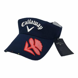 coco★新品★キャロウェイ★Callaway★サンバイザー★ネイビー系★刺しゅうロゴ★サイズフリー※レターパックプラス発送可★88127