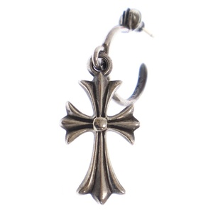 CHROME HEARTS クロムハーツ TINY CH CROSS タイニーCHクロス フープ ピアス シルバー