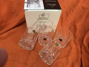 ロイヤルドルトン☆ROYAL DOULTON☆Roma Crystal☆24%Lead Crystal☆ウイスキータンブラー☆ロックグラス☆4個