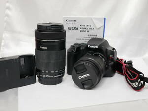 #7250 Canon EOS KISS X10 EF-S 18-55mm 55-250mm IS STM ダブルズームレンズ キャノン デジカメ