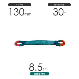 国産 超重量物用ソフトスリング 両端アイ形（TTE型）使用荷重:30t×8.5m