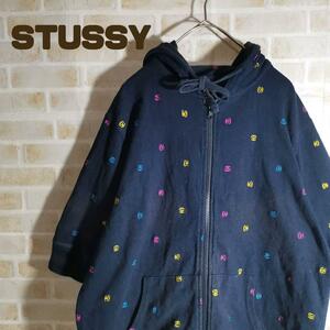 STUSSY ステューシー スウェット 半袖 総柄 SSリンク